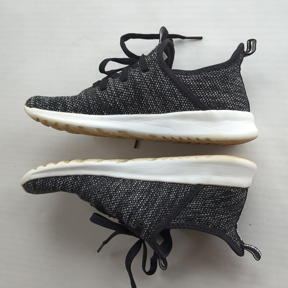Adidas Cloud Foam Memory Footbed Lightweight Athletic Sneakers 7 Black White - Picture 11 of 14